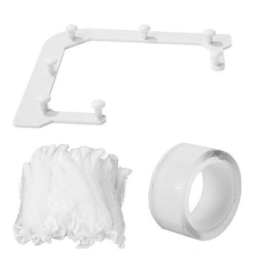 Sink Basket Vegetable Fruit Hanging Net Filter Bag Multi-Purpose Triangle Sieve Rack Kitchen Drain Shelf Support Corner-White Frame 100 Bags