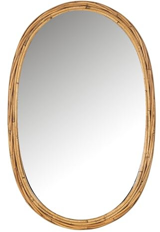 J-Line Spiegel Ovalo Rottin/Naturglas