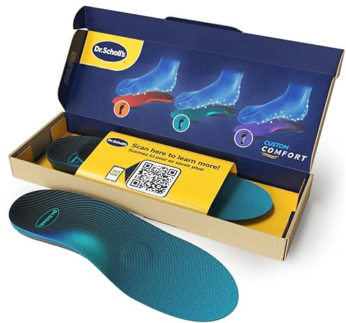 Plantillas Dr. Scholl's Custom Comfort - Plantillas para fascitis plantar - Plantillas estándar para zapatos con soporte de arco para mujeres talla, hombres 38-39, comodidad todo el día CF630