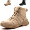 Safety Boots Lightweight Steel Toe Boots Men Women Comfortable Work Boots Shoes Khaki 8 UK 42 EU 260