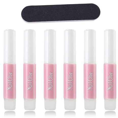 MUSILAN 6 Stück Nagelkleber für tips - Super Starker Nagelkleber für Kunstnägel Extra Stark Nagelkleber für Acrylnägel, Paste Strasssteine, Edelsteine, Schmuck, für Reparatur von eingerissen nägel