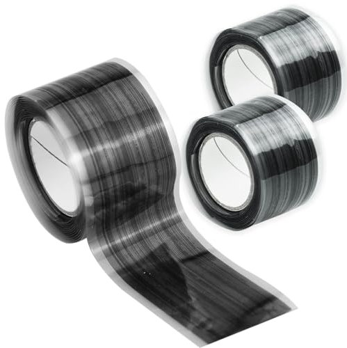 HXMJIED 3Pcs Hose Pipe Repair Tape, 25mmx1.5m Multi-Purpose Repair Sealing Insulation Tape, Black Leak Repair Tape Silicone Tape Waterproof Tape Rubber Tapefor Pipe Hose Leak Sealing Repair