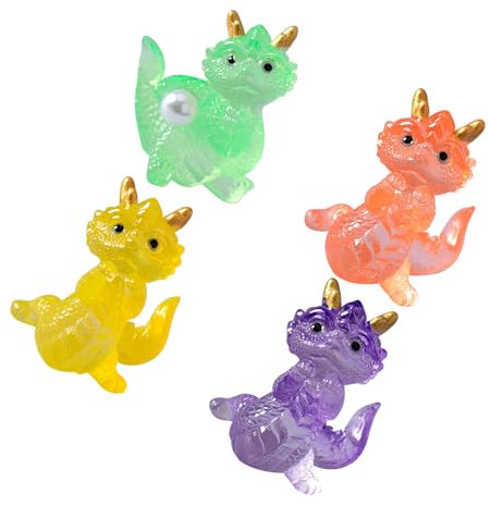 Dragon en résine transparente de dessin animé - Mini dragon chinois de bon augure - Figurine de dragon délicate et amusante en résine
