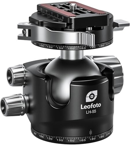 Leofoto Tripod Ball Head LH-55PCL with Panoramic Plate and Quick Release Coupling