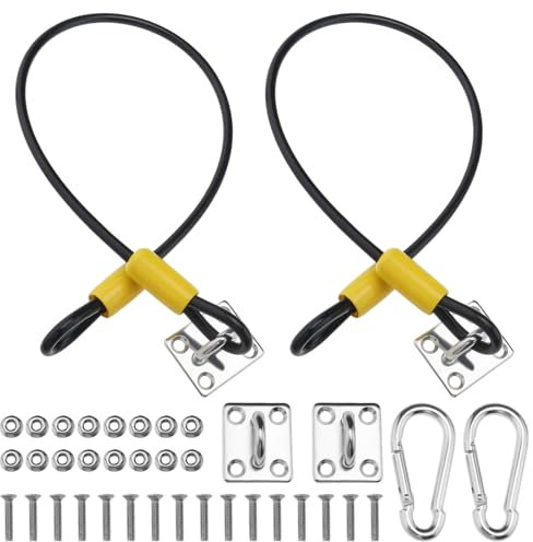 eMagTech 2 Sets of 304 Stainless Steel Trash Can Lid Lock 49cm Preventing Animals Squirrels Dogs Raccoons from Rummaging & Bin Lid Locks