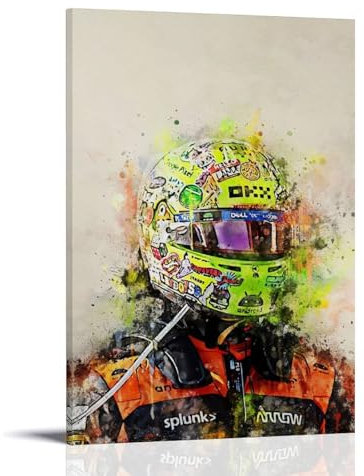 TSNKNP Lando Norris Poster Dekorative Malerei Leinwand Wandkunst Wohnzimmer Poster Schlafzimmer Malerei,Wandkunst Bilddruck Moderne Familienzimmer Dekor 24x36inch(60x90cm)