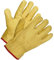 A406 5 Pairs Leather Gloves Yellow Driver Gloves for lorry drivers Soft Leather gloves Extra Soft With Fleece Lining (Medium-8)