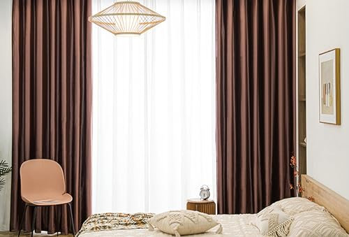 KnSam 2er Set Rose Lila Vorhang Gardinen Kinderzimmer, Gardinen Verdunkelungsvorhang Einfarbig, Samt Ösen Vorhänge Fenster Vorhänge Gardinen Wohnzimmer, Jeder B 96 x H 115cm
