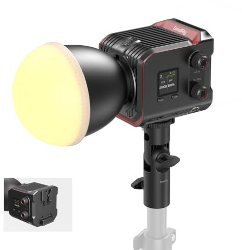 SMALLRIG RC 100B COB Video Light, 2700K-6500K Luce Video Bicolore, Ricarica Rapida Type-C PD, Piastra Batteria Integrata, Luce con Controllo App per Fotografia e Studio Fotografico - 4893