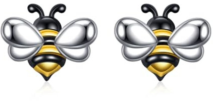 Huhn/Hase/Ananas/Pinguin/Ente/Hund/Marienkäfer/Honigbiene/Fußball Ohrringe 925 Sterling Silber Ohrringe Tiere Obst Schmuck Geschenke für Frauen Freund (G-Honigbiene)