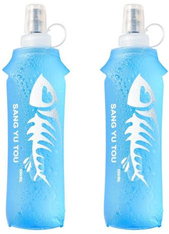 2 Gourde Souple, 500ml Flasque Running Sans BPA Pliable Flasque Running GourdeFlasque Souple Sport Bouteille D'eauSouple Poche Hydratation Réservoir D'Eau Flacon