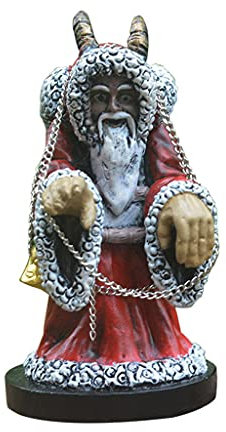 Fcnjsao Halloween Krampus Harz Statue Schaf Horn Weihnachtsmann Skulptur Garten Dekor