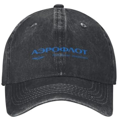 Baumwolle Vintage Washed Denim Baseballkappe Aeroflot Russian Airlines Mützen Hip Hop Mütze Baseballkappe aus Baumwolle individuell verstellbar Trucker Mütze für Männer und Frauen