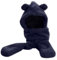 Cabrio Kopfbedeckung Damen Chemo Tücher Gebunden Frauen niedlichen dicken Hut Gehörschutz warm Plüsch Hut Schal Handschuhe Set Halstuch Damen Schwarz Seide Tuch Damen Schwarz (Navy, One Size)