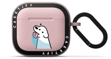 CASETiFY Bounce AirPods (4. Generation) Hülle mit Ring, Militärqualität, Falltest, 2 m Fallschutz, kratzfest, Lecken, Primrose Pink
