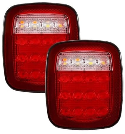 QMTVFSRH Rückleuchte Für Für Wrangler CJ TJ YJ Rücklicht Bremse Für Rückwärts Drehen Für Signal Licht Mit Oder Ohne Drehen Für Signal Funktion(rot,with Turn Signal)