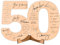 CUBIBOO ART Número Madera 50 Cumpleaños Mujer, Hombre - 50 Aniversario Bodas Oro - Bodas de Oro 50 Aniversario - Regalos 50 Cumpleaños Mujer