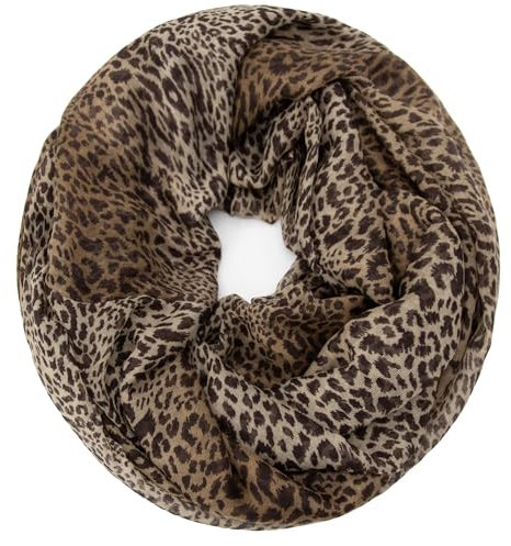 Gloop Damen Schal leichter Loop Schlauchschal Tuch Viele Farben, Schal, Tuch mit Leo Muster