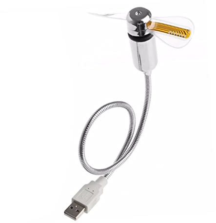 Vaguelly Ventilateur USB Flexible Portable Pour PC Et Ordinateur Portable Conception Avec Colonne Souple Et LED Pour Bureau Et Maison