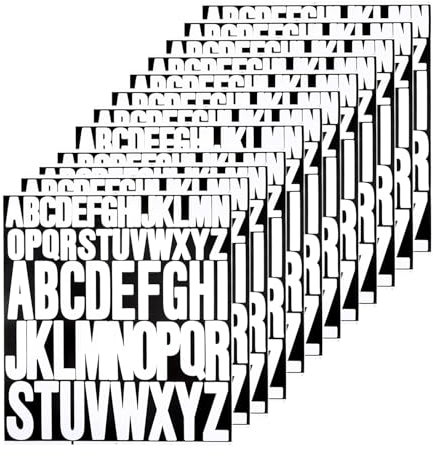 12 PCS Vinyl Letter Stickers Large, White Stick On Letters A-Z, Alphabet Stickers 1 Inch & 2Inch for DIY, Scrapbook Accessories, Mailbox, Water Bottles Cup, Window and Cars