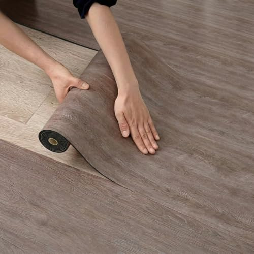 LZH-LP Rollo de Vinilo Autoadhesivo con Veta de Madera, 40X200CM PVC Rollo de Adhesivo Grueso Para Suelos Con Lámina de Aluminio Insonorizante Para Casa y Oficina (HPLZ-01, 40X200CM)