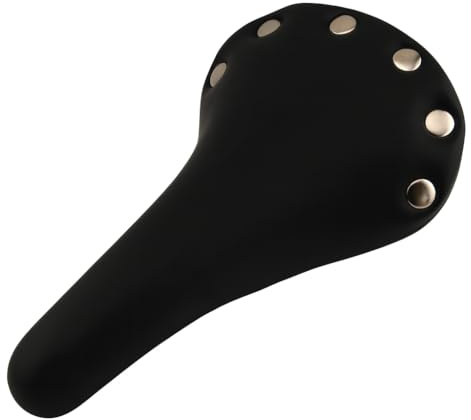 HOPFEN RAD Fahrradsattel Nieten Retro Vintage Schwarz - Klassischer Rennradsattel Herren Gepolstert, Kunstleder für Fixie Singlespeed Rennrad