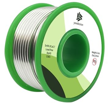 Lead Free Solder Wire(Sn99.3Cu0.7) for Plumbing Solder/Stained Glass/Crafts/Jewelry 217℃ Melting Point 2.0MM No Flux,ROHS (3.2oz)