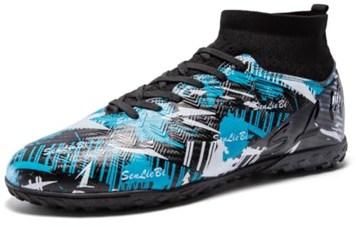 Hohe Fußballstiefel Herren/Frauen - Rosa und Schwarz Sportliche Fußballschuhe mit Knöchelstütze, Leichte Leistungsschuhe für Training & Spiele