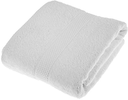 HOMESCAPES White Turkish Cotton Bath Towel Super Soft Thick & Absorbent 500 GSM Towel Heavy Weight for everyday Luxury