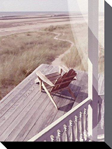 1art1 Strandhäuser Poster Hamptons II, Malcolm Sanders Bilder Leinwand-Bild Auf Keilrahmen | XXL-Wandbild Poster Kunstdruck Als Leinwandbild 80x60 cm