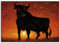 ARTLAND Wanddeko Leinwand Bilder Wandbild 100x70 cm Stier Tiere Spanien Stierkampf Katalonien Malerei Modern Rot T4LC