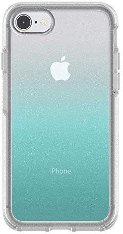OtterBox SYMMETRY CLEAR SERIES Case for iPhone SE (3rd and 2nd gen) and iPhone 8/7 - Synthetic rubber Polycarbonate, Retail Packaging - ALOHA OMBRE (SILVER FLAKE/CLEAR/ALOHA OMBRE)