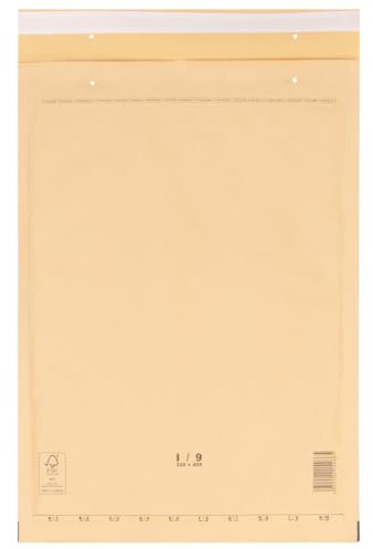 verpacking Luftpolstertaschen Versandtaschen Luftpolsterumschlag I9, Innenmaß 300 x 445 mm (Außenmaß 320 x 455 mm) Braun Polsterumschläge selbstklebend geeignet für DIN A3 (100 Stück)