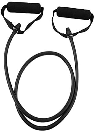 Kemket Blue Rubber Resistance Band Tube Cord Fitness Home Gym Exercise Training with Handles - Black