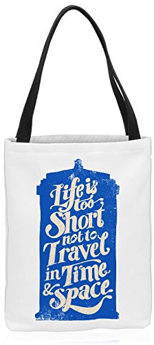 VOID Time Travel Project Tasche Einkaufs-Beutel Polyester Shopper Einkaufs-Tasche Bag notrufzelle, Größe:Large