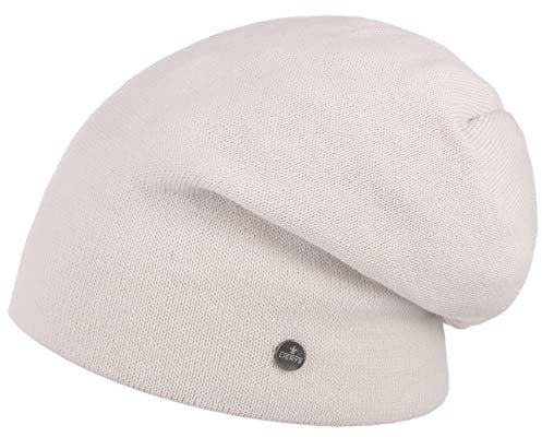 LIERYS Fine Merino Long Beanie Herren/Damen/Kinder (Länge: 30 cm) - Made in Germany - Strickmütze aus Merinowolle - Wintermütze in One Size (54-61 cm) - Herrenmütze Herbst/Winter cremeweiß One Size
