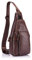 BULLCAPTAIN Tasche Leder Herren Sling Bag, Rindleder Schultertasche, Umhängetasche, Brusttasche, Rucksack für Wandern, Radfahren, Reisen, Freizeit Braun