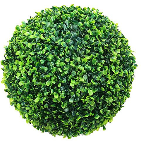 FineHome Künstliche Buchskugel Buchsbaumkugel Kunstpflanze Graskugel Buchsbaum Kugel Plastikpflanze innen außen Deko Ø 25 cm