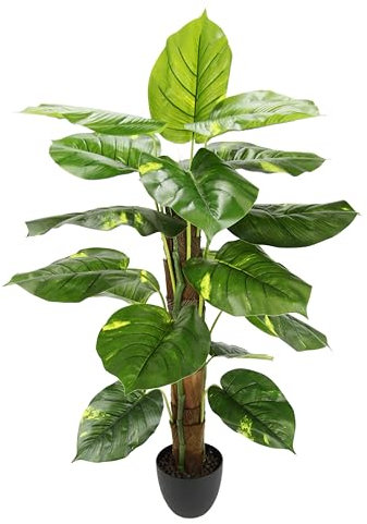 Pothospflanze im Topf Kunstblumen Kunstpflanze Dekopflanze Künstliche Blumen Kunstbaum Baum Blattpflanze Grünpflanze Pothos Efeutute Zimmerpflanze Kunst Deko Seidenblumen künstlich groß