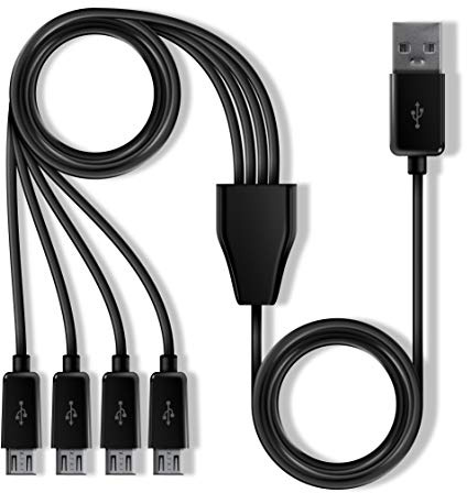 My Arcade Multi-Cable - Câble répartiteur USB pour Micro Player Mini Arcade - 1 USB A vers 4 Micro USB - Permet de connecter jusqu'à 4 Micro lecteurs