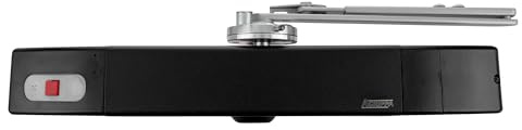Geofire Agrippa Battery Operated Acoustic Free-Swing Fire Door Closer - Black - Power Size EN 4 | Completely Wireless | Makes Opening Heavy Fire Doors Easy | Ideal for Care Homes & Hospitals