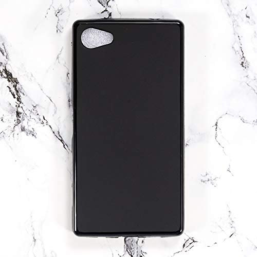 TPU Phone Case Compatible with Sony Xperia Z5 Compact, Slim Shockproof Soft Cover with Anti-Scratch Design and Precise Cutouts for Full Protection (Black)