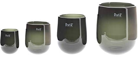 DutZ Barrel Smoke | Deko Glas Vase | Smoke| mundgeblasen| H 18 D 14 cm | Windlicht (H 18 cm D 14 cm)