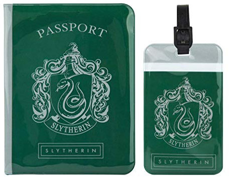 Cinereplicas Harry Potter - Set aus Tag & Passport Hülle Slytherin - Offizielle Lizenz
