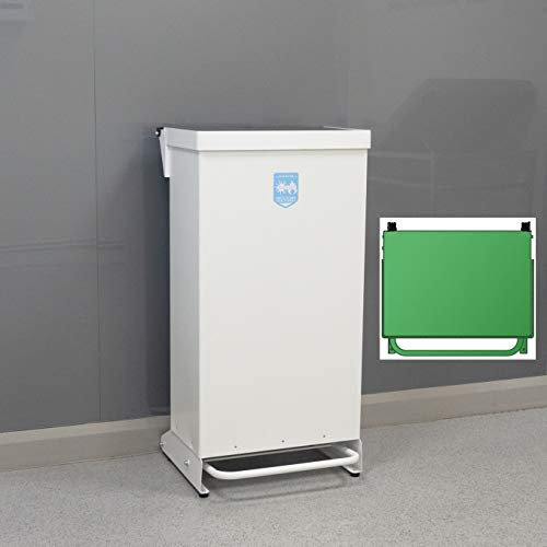 Office Needs Direct Medical Eco Sackholder Healthcare Clinical Waste Bin 80 Litres Foot Pedal Green Flush Steel Top