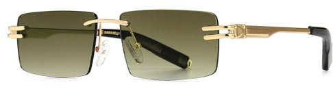 Retro randlose Sonnenbrille für Männer Frauen Rechteck Ultra-Small Frame Sonnenbrille Durchsichtige Brille