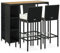 vidaXL Gartenbar Set 5-TLG. mit Kissen Theke Bar Tresen Gartentheke Stehtisch Bartisch Barstuhl Barhocker Gartenmöbel Poly Rattan Schwarz