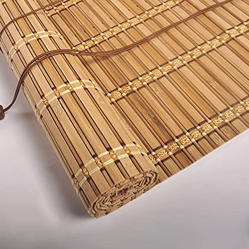 Retro Bambusrollo Raffrollo,Bambus Rollo In Natur,Sichtschutz Rollo für Fenster und Türen,Sonnenschutz,Wetterfest Bambusvorhang Für Innen Und Außen Deko,Mit Seitenzug,Anpassbar (W100xH120cm/39x47in)