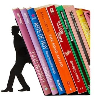 balvi Buchstütze Too Many Farbe Schwarz Buchstütze für das Bücherregal in Eulenform Lustiges Accessoi