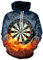 HUUDNHYK Mode Darts Turntable Druck Herren 3D-Druck Hoodie Kordelzug große Taschen Cooler Mode Hoodie